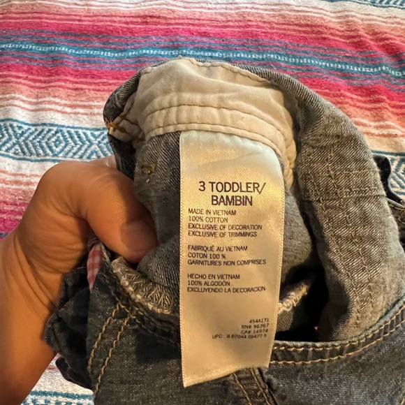 Oshkosh Denim Ruffle Jumper with Pink Gingham Belt - Picture 3 of 3